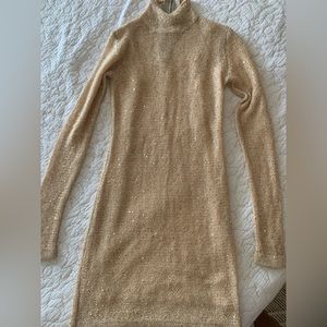 Victoria’s Secret Golden sweater dress holidays party size small